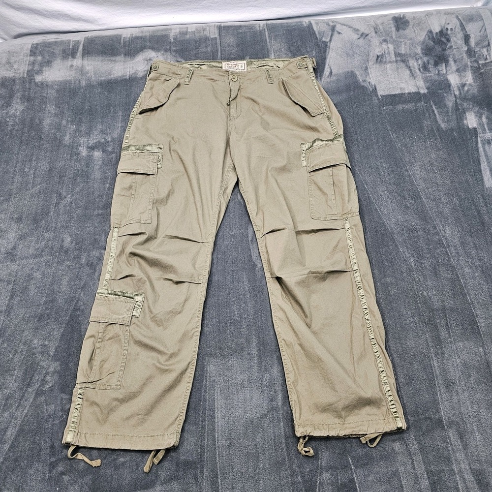 Vintage Y2K Abercrombie & Fitch Women's Army Green Cargo Parachute Pants 16M